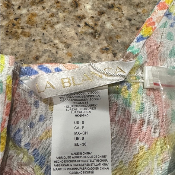 La Blanca Women's Fly-Away Tank Swimsuit Cover Up White Sunbaked Jewels S NWT - Picture 8 of 9